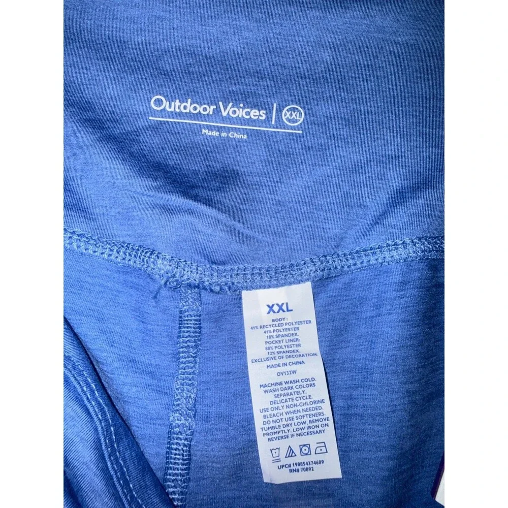 Outdoor Voices CloudKnit 7 In Sculpting Biker Womens Blue High Rise Shorts XXL